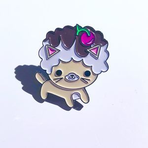 Afro Cat Ice Cream Sundae Enamel Pin